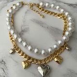 Layer pearl necklace