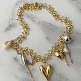 Heart charm chain necklace