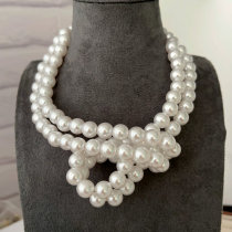 Glass pearl necklace