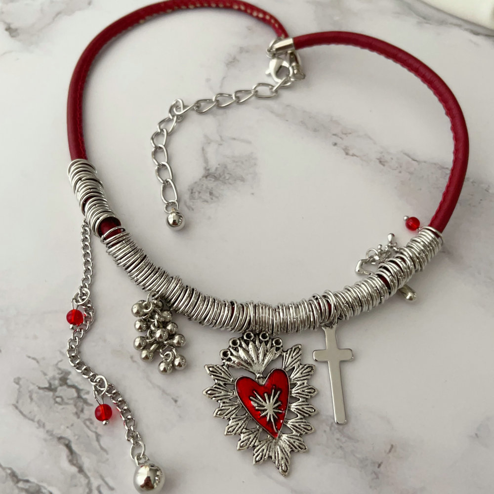 Red charm necklace
