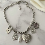 Heart charm chain necklace