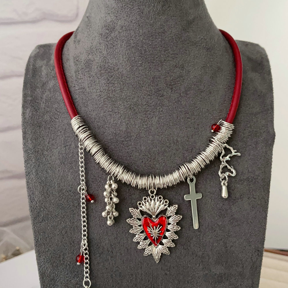 Red charm necklace