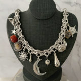 Cuban chain shell charm necklace