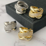 Pave zircon twist ring