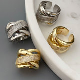 Pave zircon twist ring