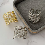 Chunky zircon link chain ring