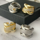 Pave zircon twist ring