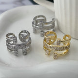 Pave zircon snail ring