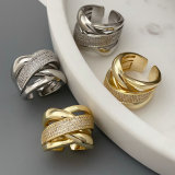 Pave zircon twist ring