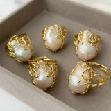Fresh water pearl simple ring