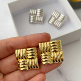Metal square earrings