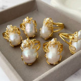 Baroque pearl ring