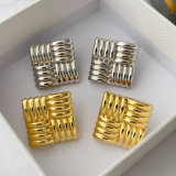 Metal square earrings