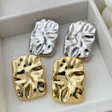 Pleated square earrings
