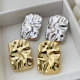 Pleated square earrings