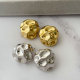 Pleated round shape earrings