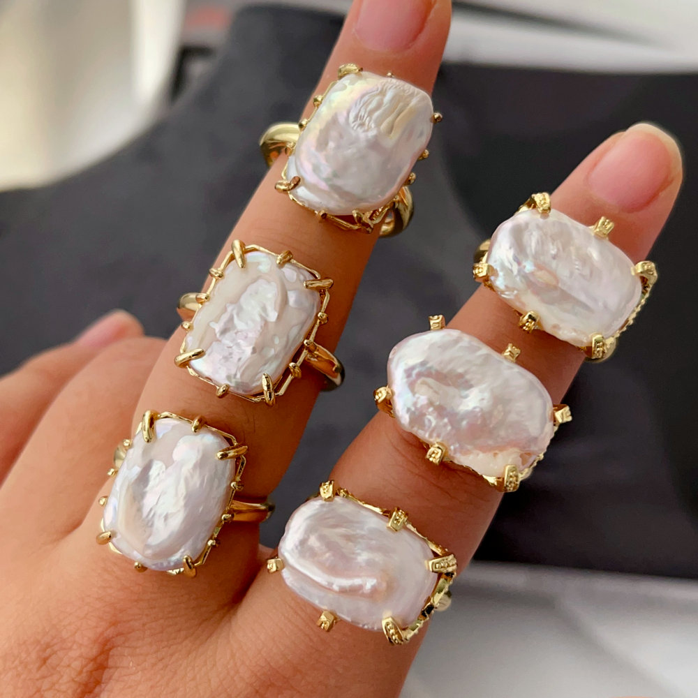 Fresh water pearl simple ring