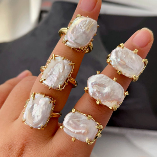 Fresh water pearl simple ring