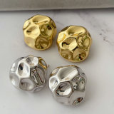 Pleated round shape earrings
