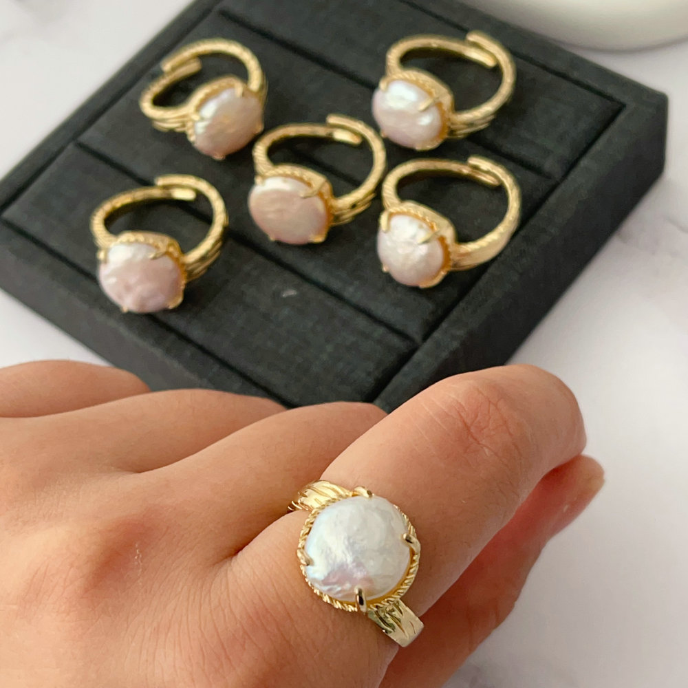 Fresh water pearl ring