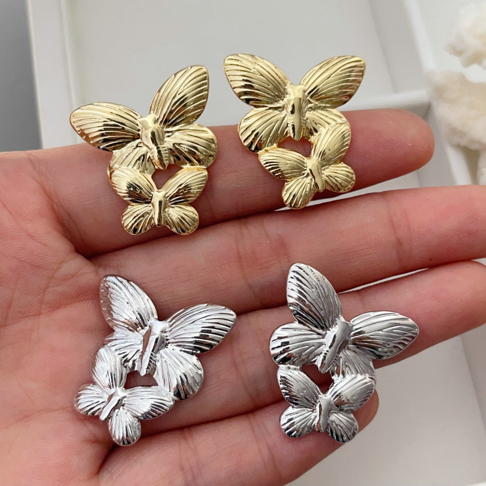 Metal butterfly earrings