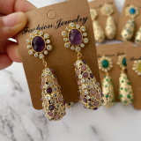 Chunky gemstone teardrope earrings