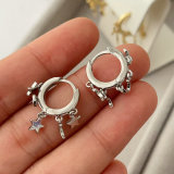 Moon star charm hoop