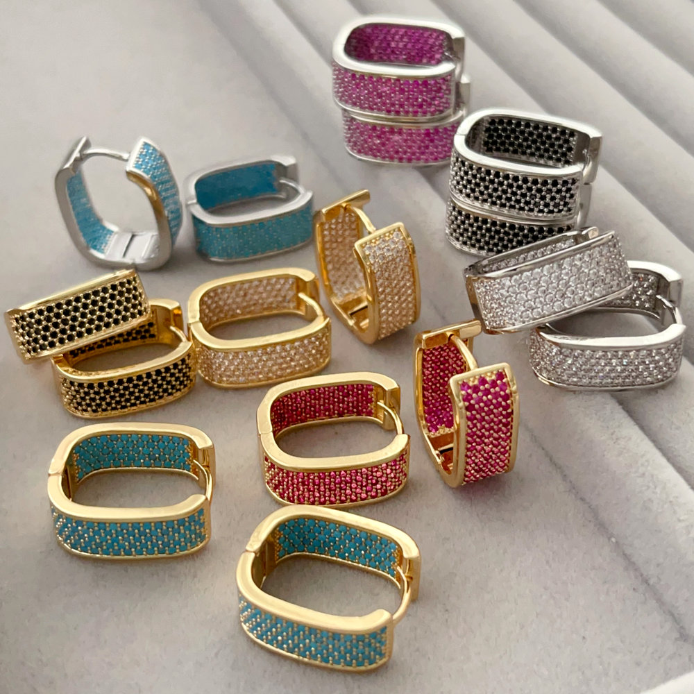 Pave zircon u shape hoop