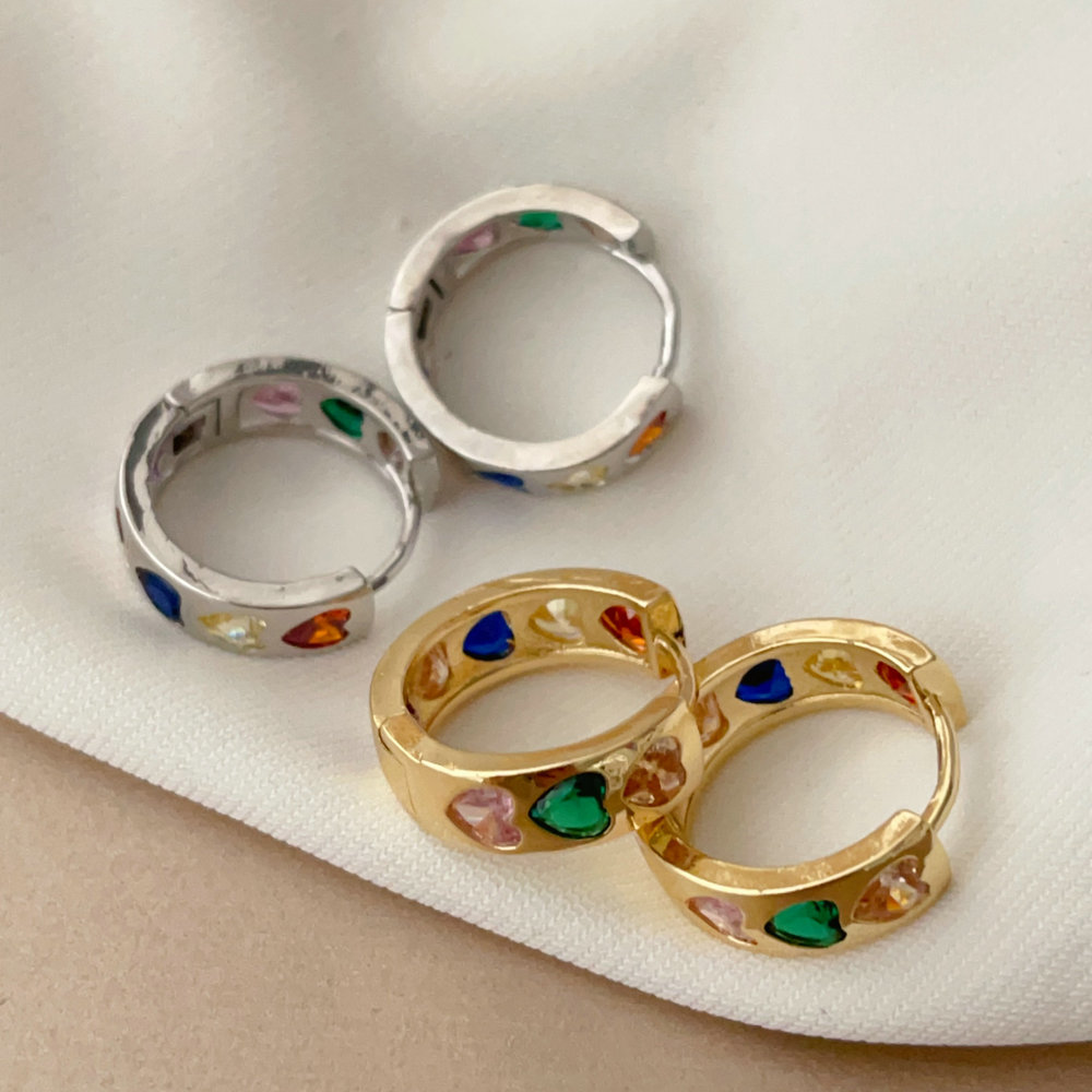 Pave zircon heart hoop