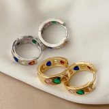 Pave zircon heart hoop