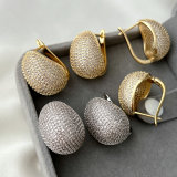 Full zircon teardrop earrings