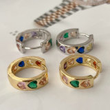 Pave zircon heart hoop