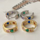 Pave zircon heart hoop