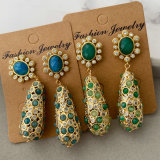Chunky gemstone teardrope earrings