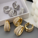 Pave zircon fashion hoop