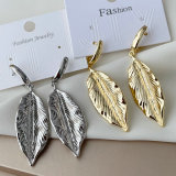 Leaf charm earrings
