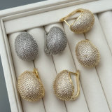 Full zircon teardrop earrings