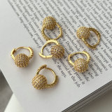 Pave zircon ball earrings
