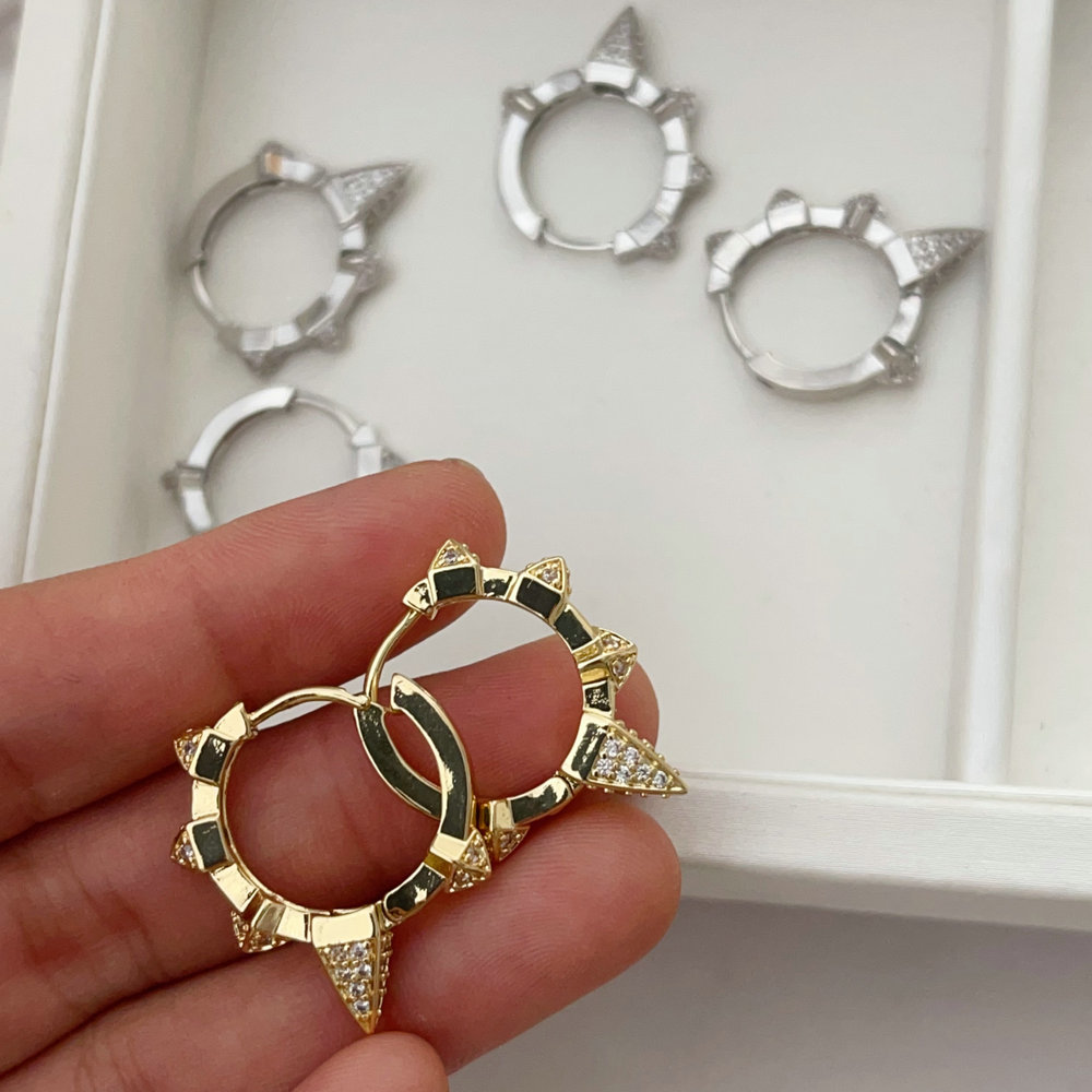 Pave Sunflower earrings