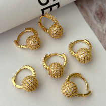 Pave zircon ball earrings