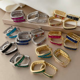 Pave zircon u shape hoop