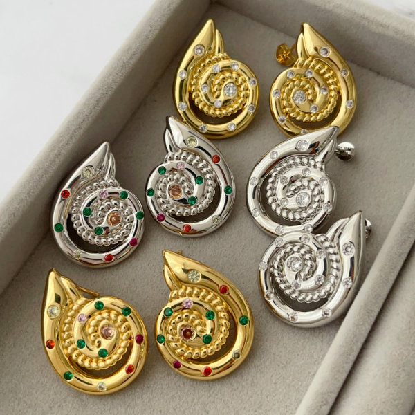 Colorful snail earrings