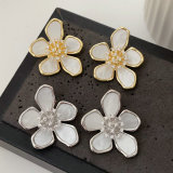 Enamel flower earrings