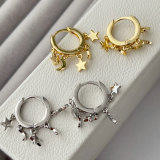 Moon star charm hoop