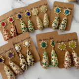 Chunky gemstone teardrope earrings
