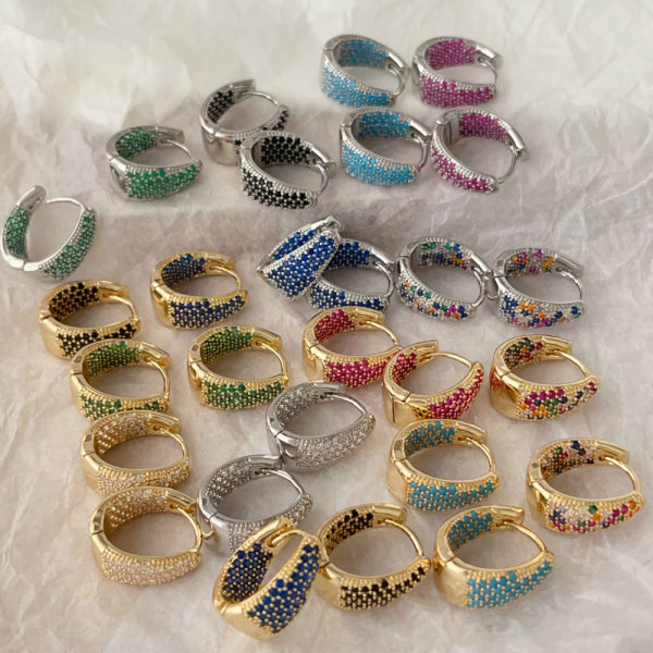 Pave zircon u shape hoop