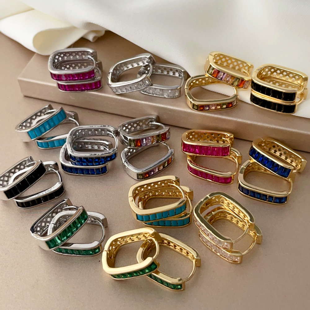 Pave zircon u shape hoop