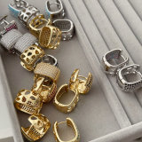 Pave zircon square earrings