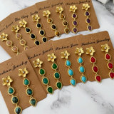 Nature gemstone teardrope earrings