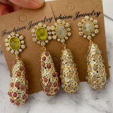 Chunky gemstone teardrope earrings